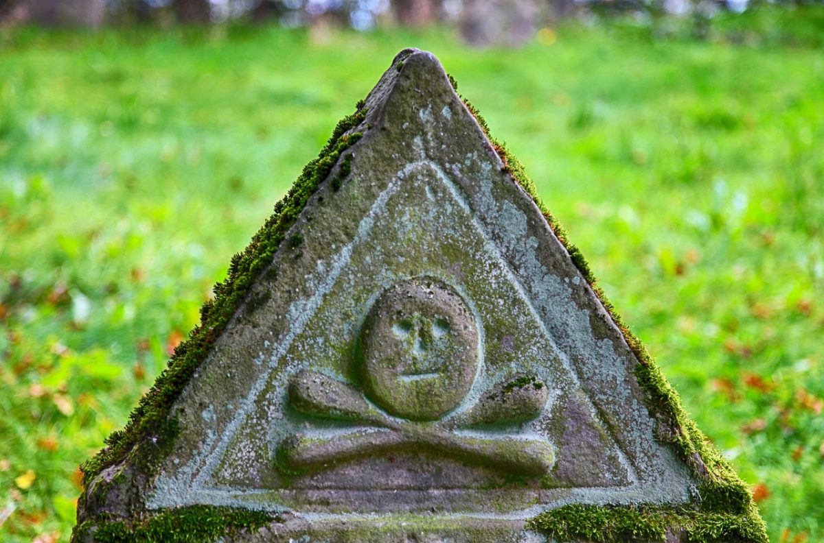 tombstone, old, pointed